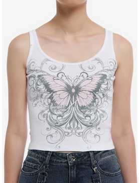 Social Collision® Butterfly Filigree Girls Tank Top, , hi-res
