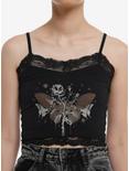 Cosmic Aura® Butterflies Lace Girls Crop Tank Top, GREY, hi-res