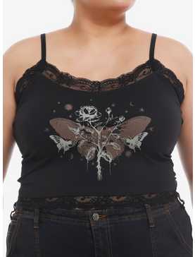 Cosmic Aura® Butterflies Lace Crop Girls Tank Top Plus Size, , hi-res