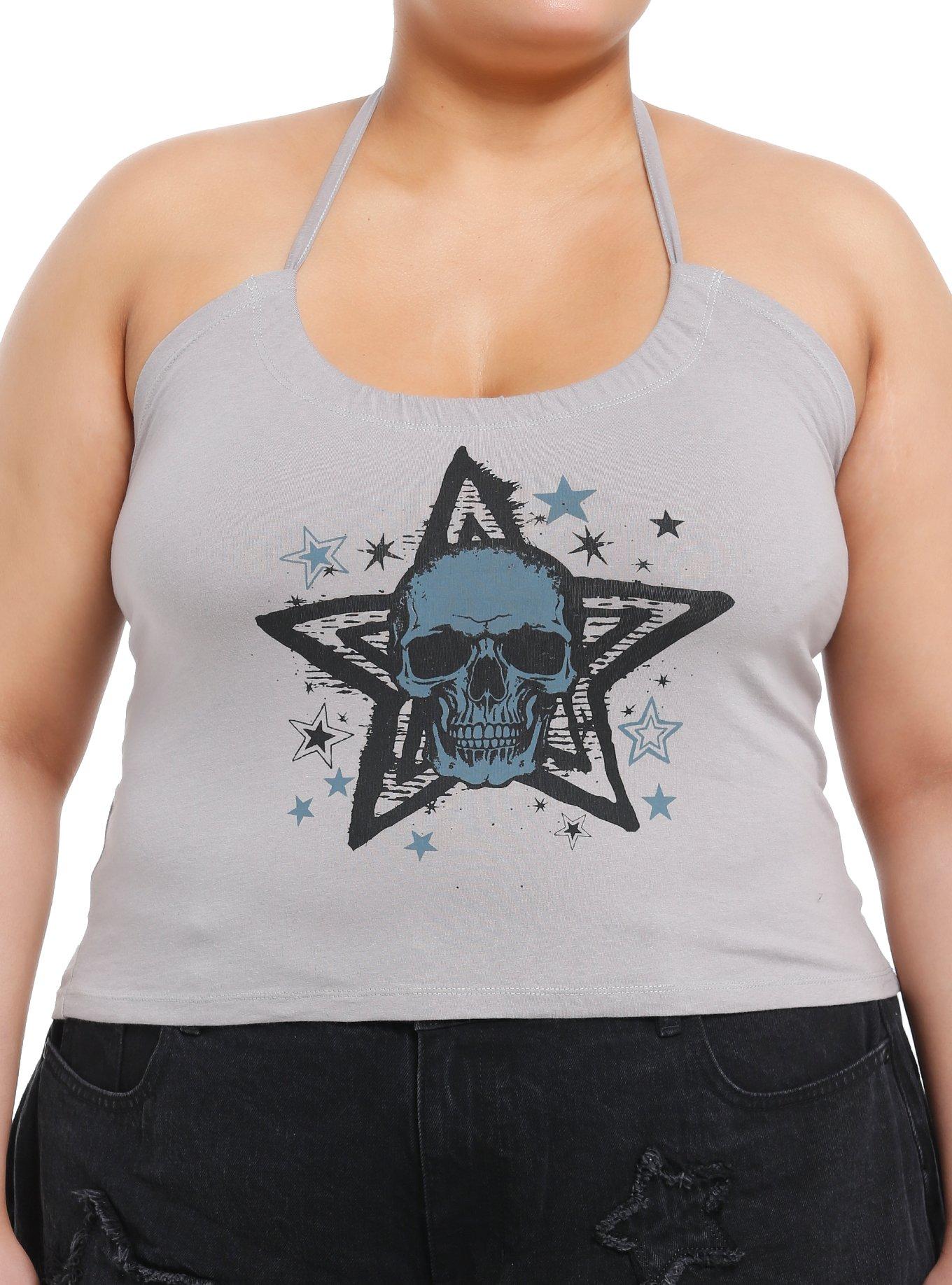 Social Collision Skull & Star Girls Halter Top Plus Size