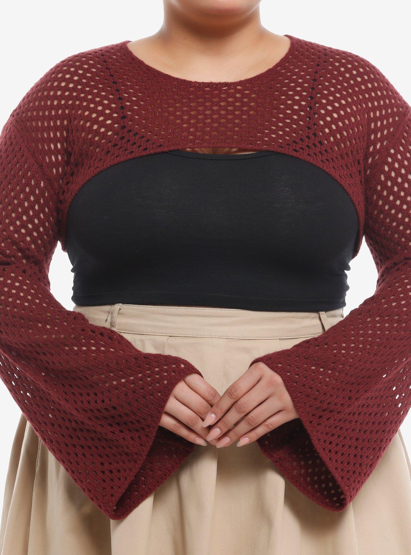 Sweet Society® Burgundy Bolero Girls Crop Shrug Plus