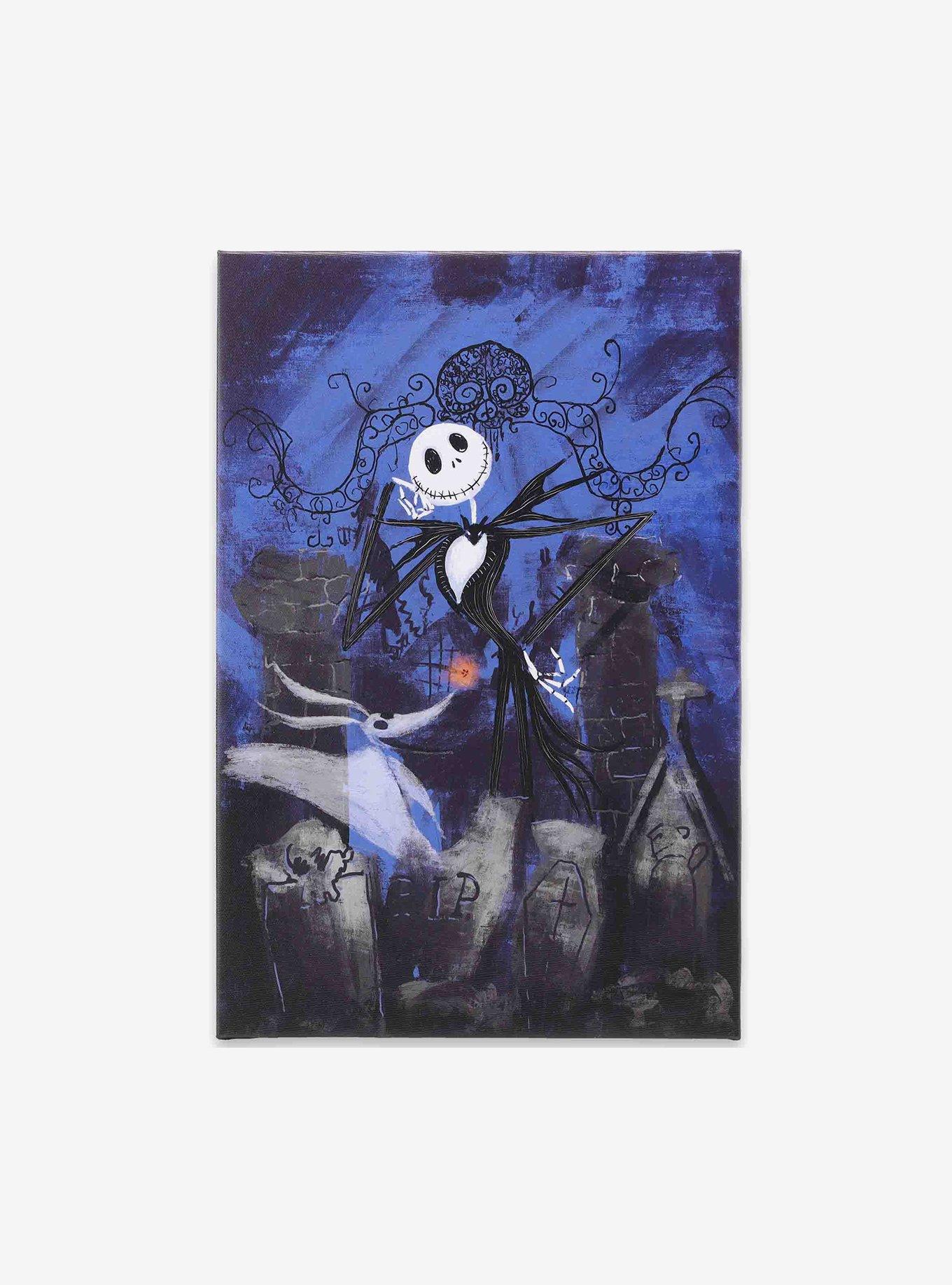 Disney Nightmare Before Christmas Jack & Zero Graveyard Canvas Wall Decor, , hi-res