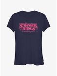 Stranger Things Webbed Logo Girls T-Shirt, NAVY, hi-res