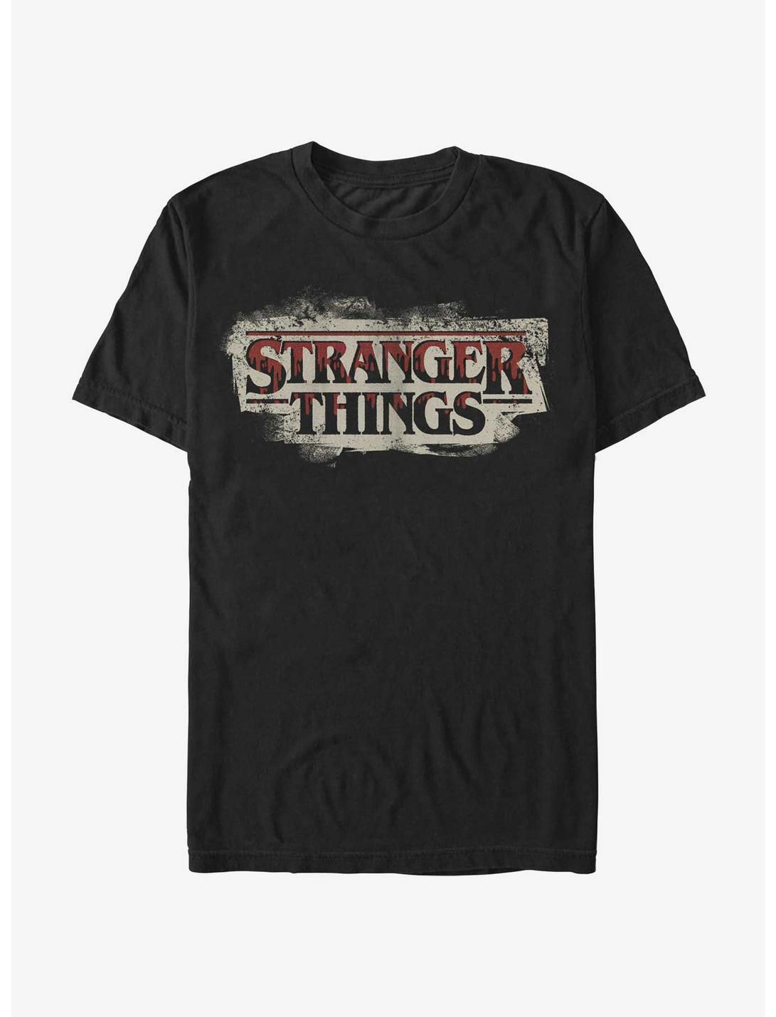 Stranger Things Drippy Blood Logo T-Shirt, BLACK, hi-res