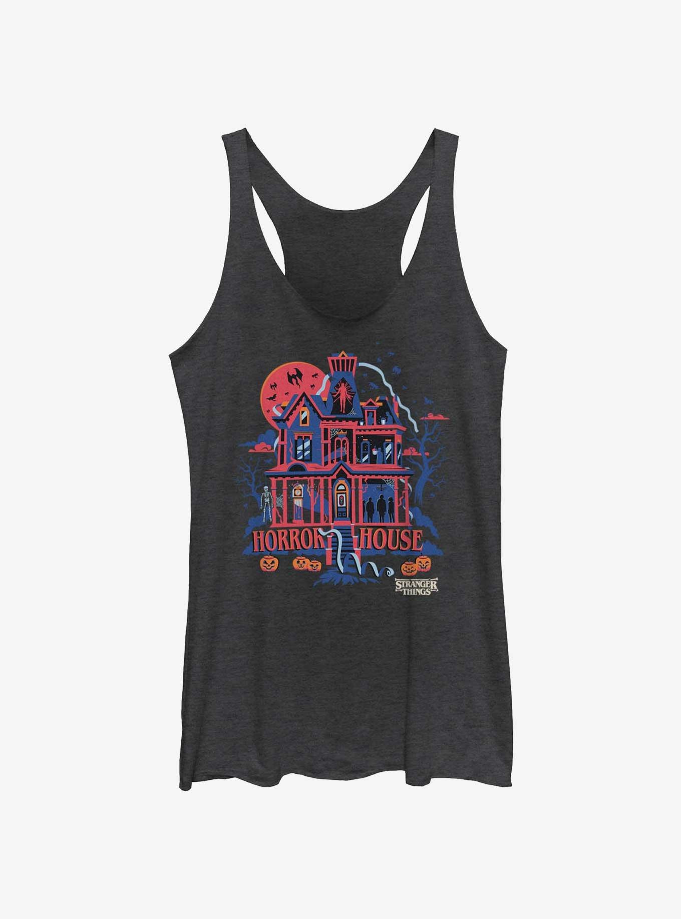 Stranger Things Haunted Vecna House Girls Tank, BLK HTR, hi-res