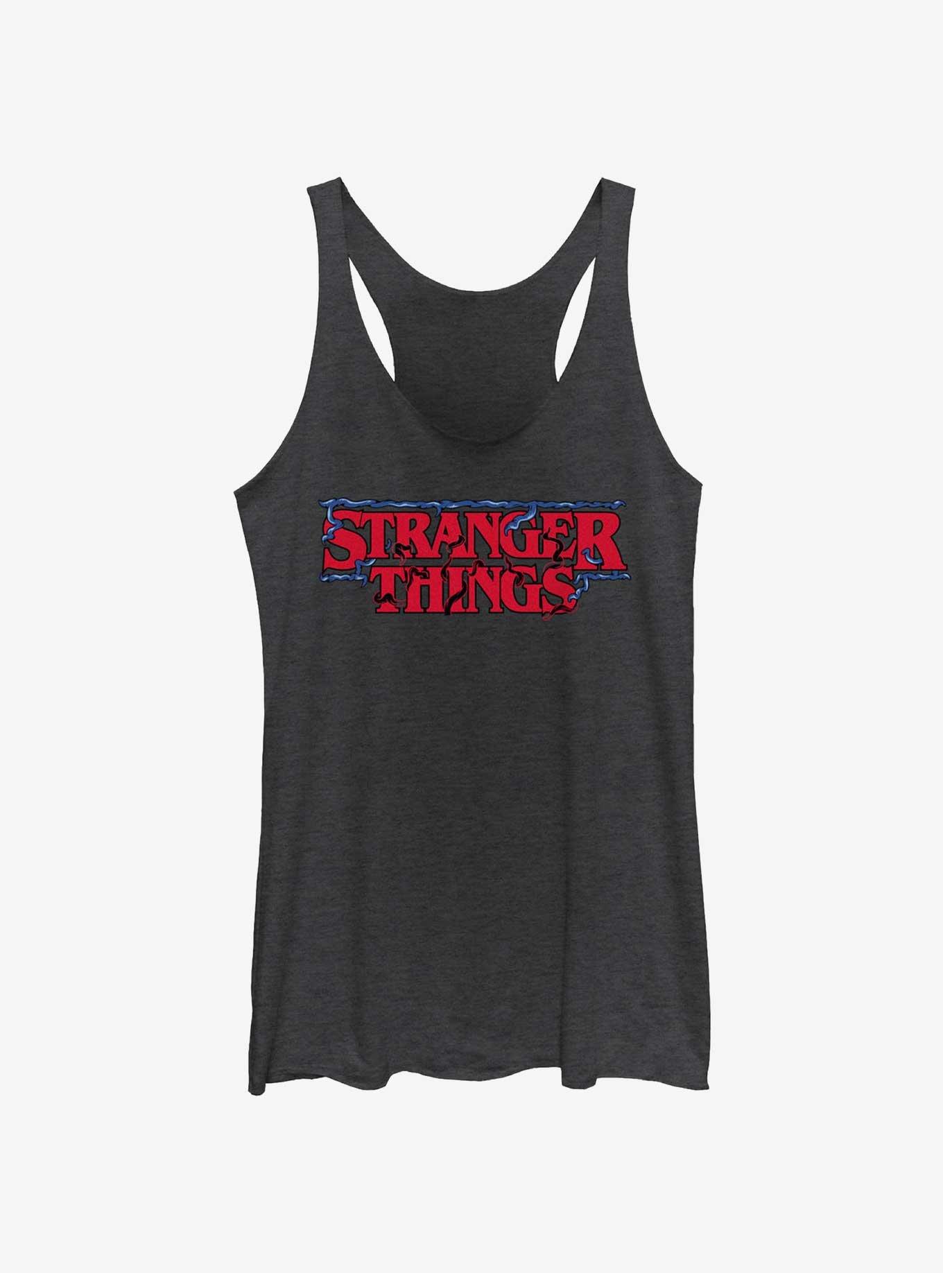 Stranger Things Intertwined Vines Logo Girls Tank, BLK HTR, hi-res