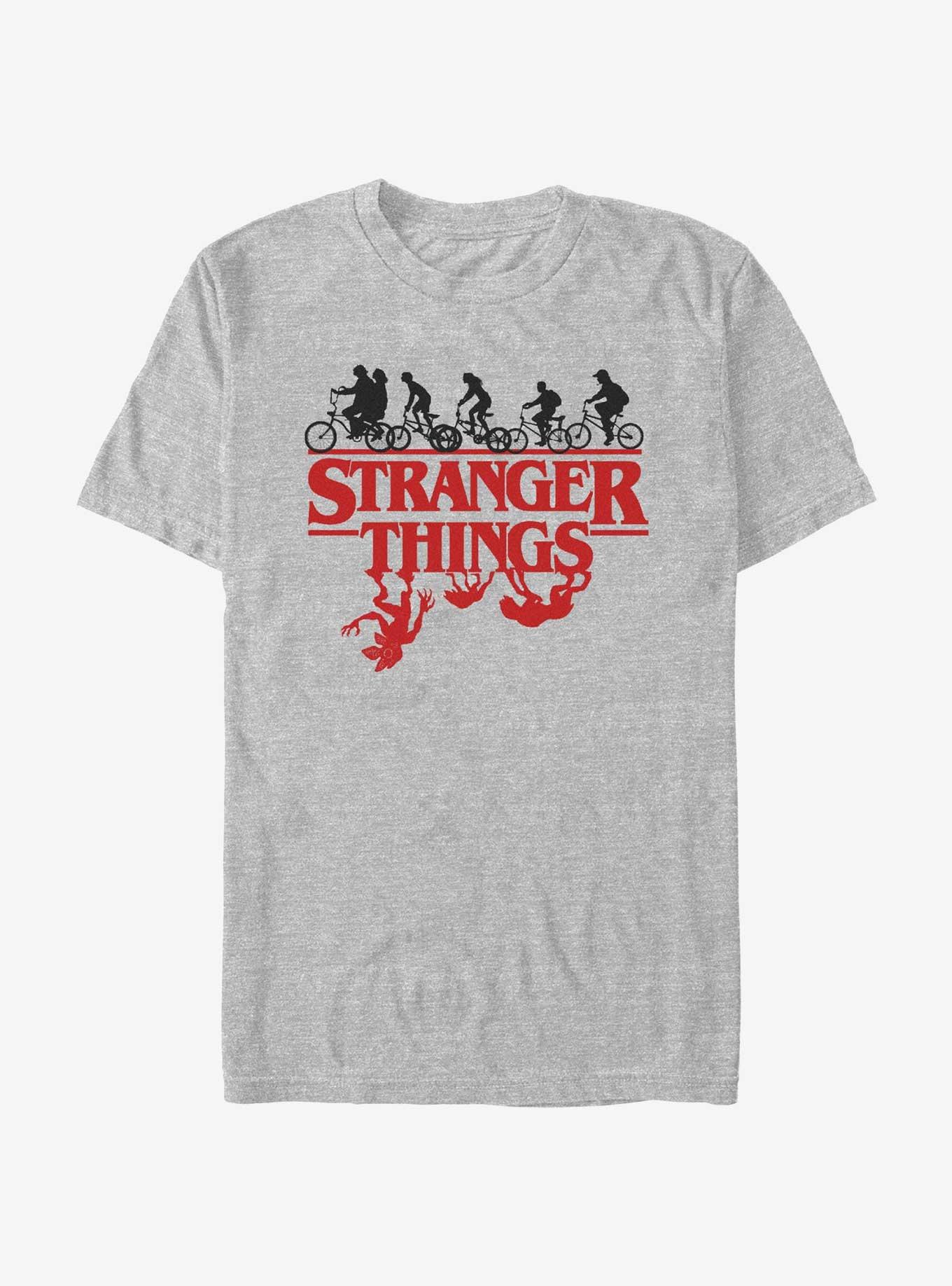 Stranger Things Upside Down Logo T-Shirt, ATH HTR, hi-res