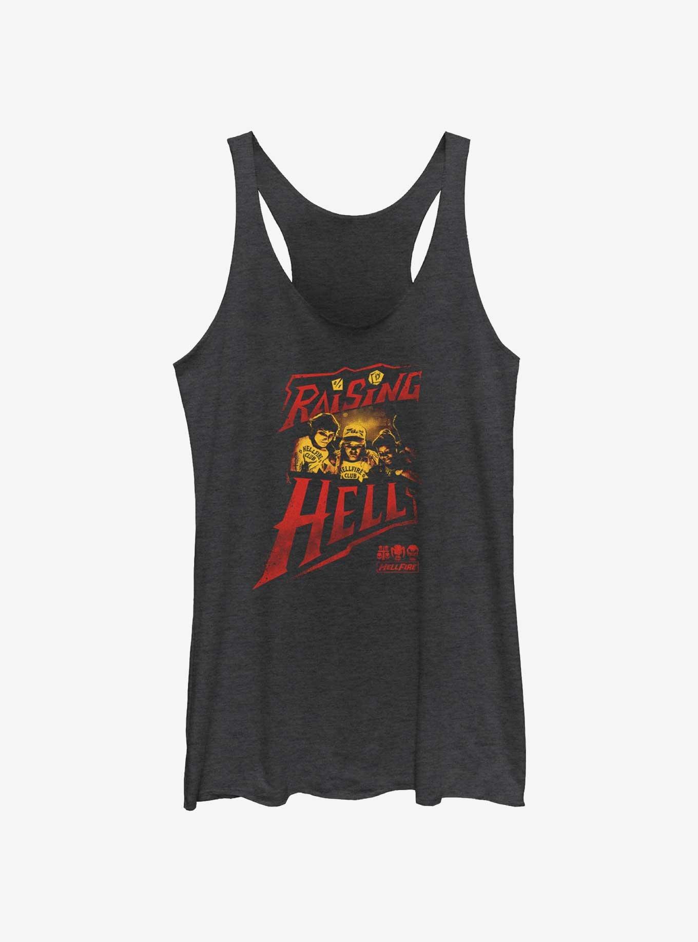 Stranger Things Raising Hell Girls Tank, BLK HTR, hi-res