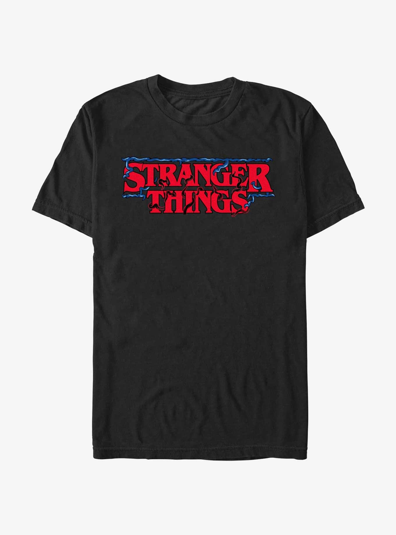 Stranger Things Intertwined Vines Logo T-Shirt, BLACK, hi-res