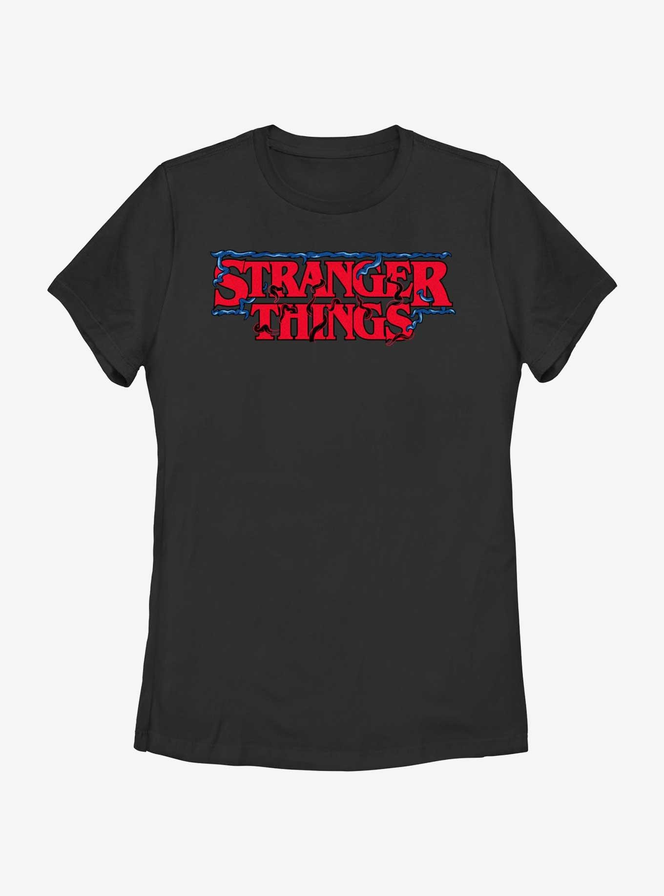 Stranger Things Intertwined Vines Logo Womens T-Shirt, BLACK, hi-res