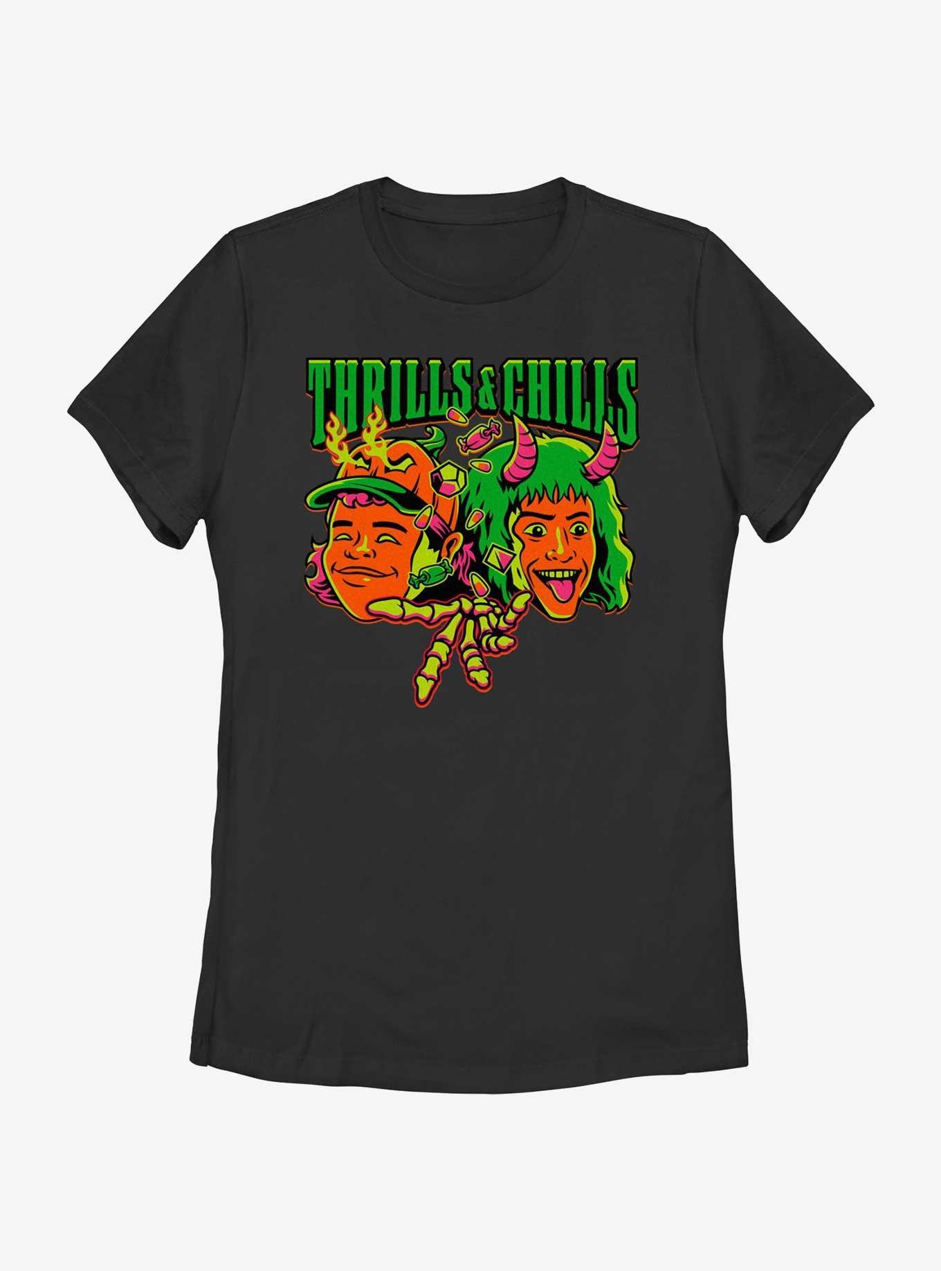 Stranger Things Thrills & Chills Dustin and Eddie Womens T-Shirt, BLACK, hi-res