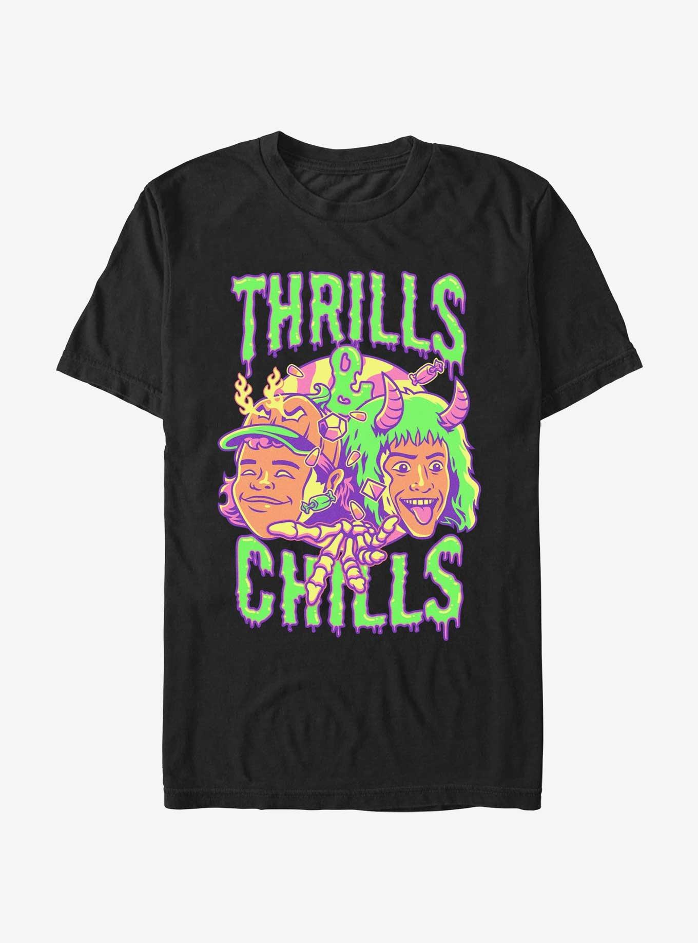 Stranger Things Thrills & Chills Drip Dustin and Eddie T-Shirt, BLACK, hi-res