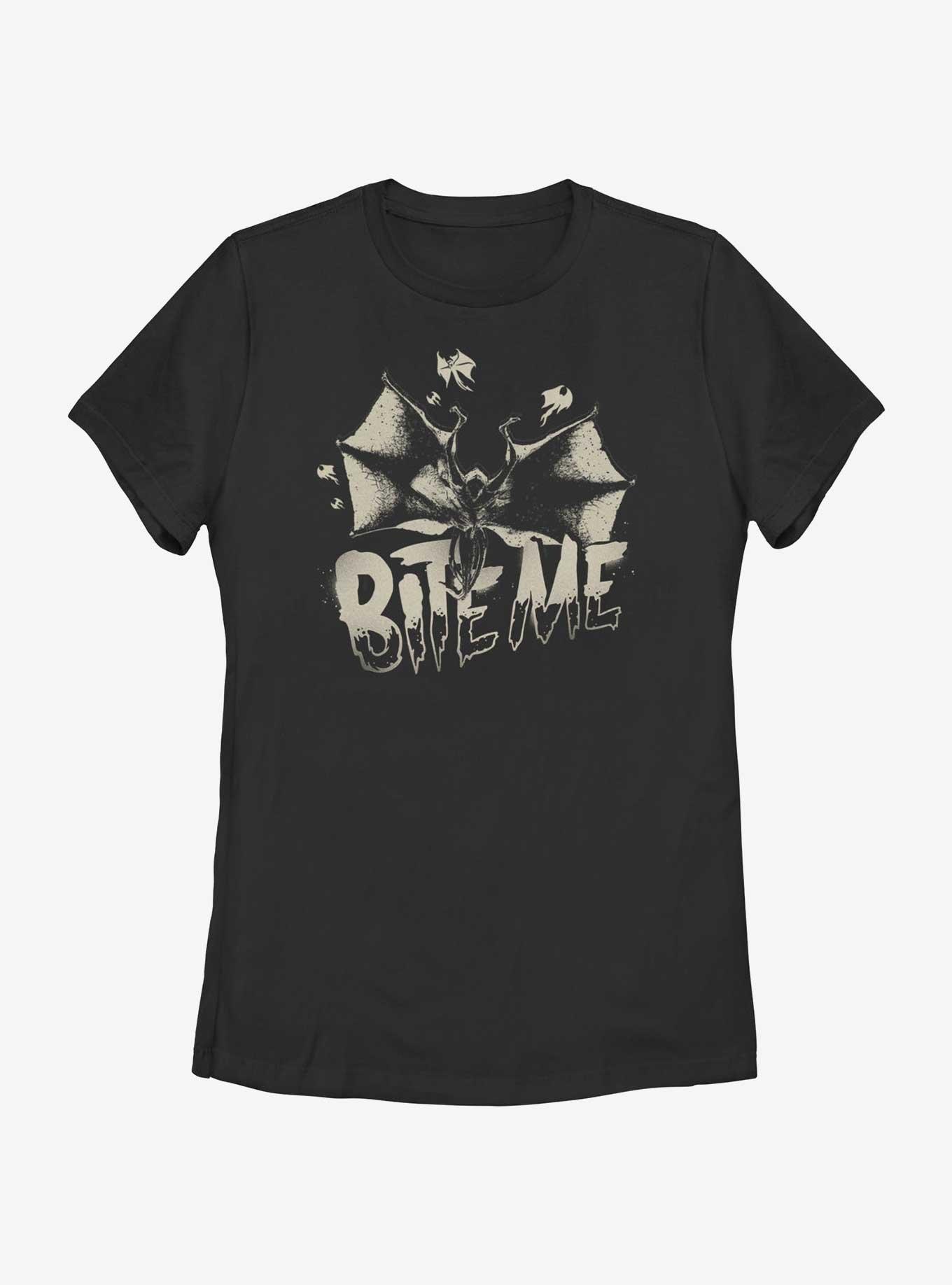 Stranger Things Demobat Bite Me Womens T-Shirt, BLACK, hi-res