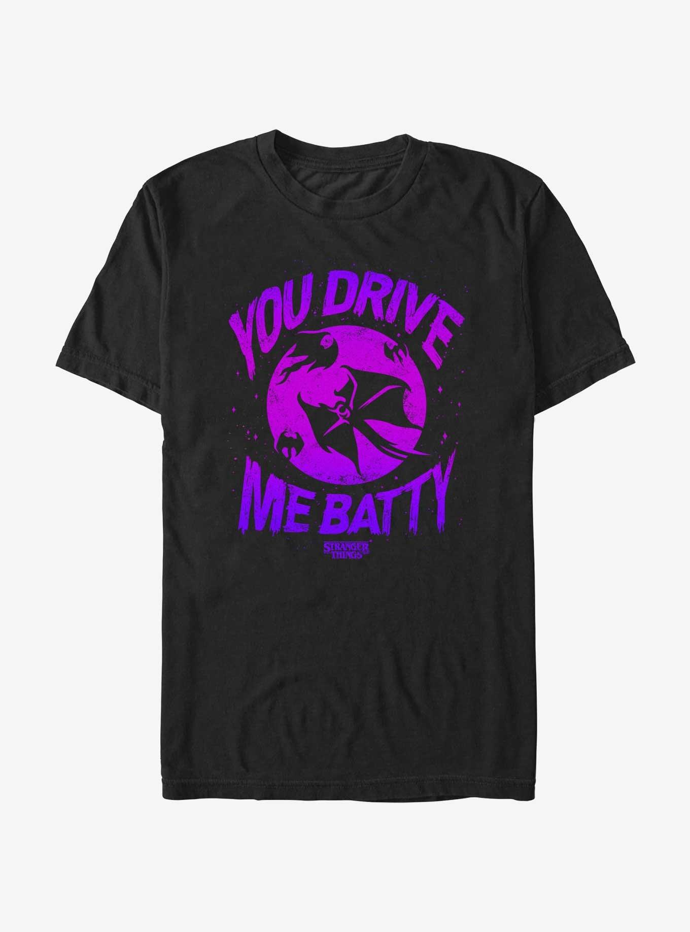 Stranger Things You Drive Me Demo Batty T-Shirt, BLACK, hi-res