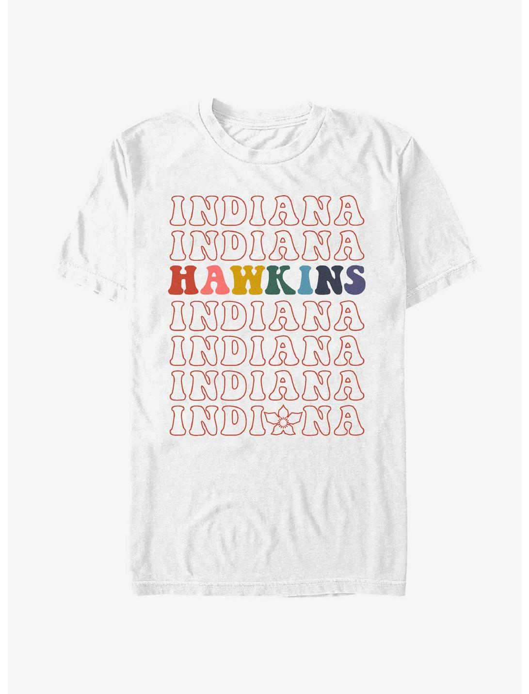 Stranger Things Hawkins Indiana T-Shirt, WHITE, hi-res