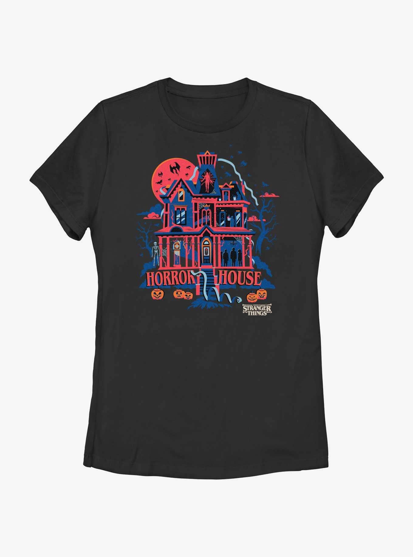 Stranger Things Haunted Vecna House Womens T-Shirt, BLACK, hi-res