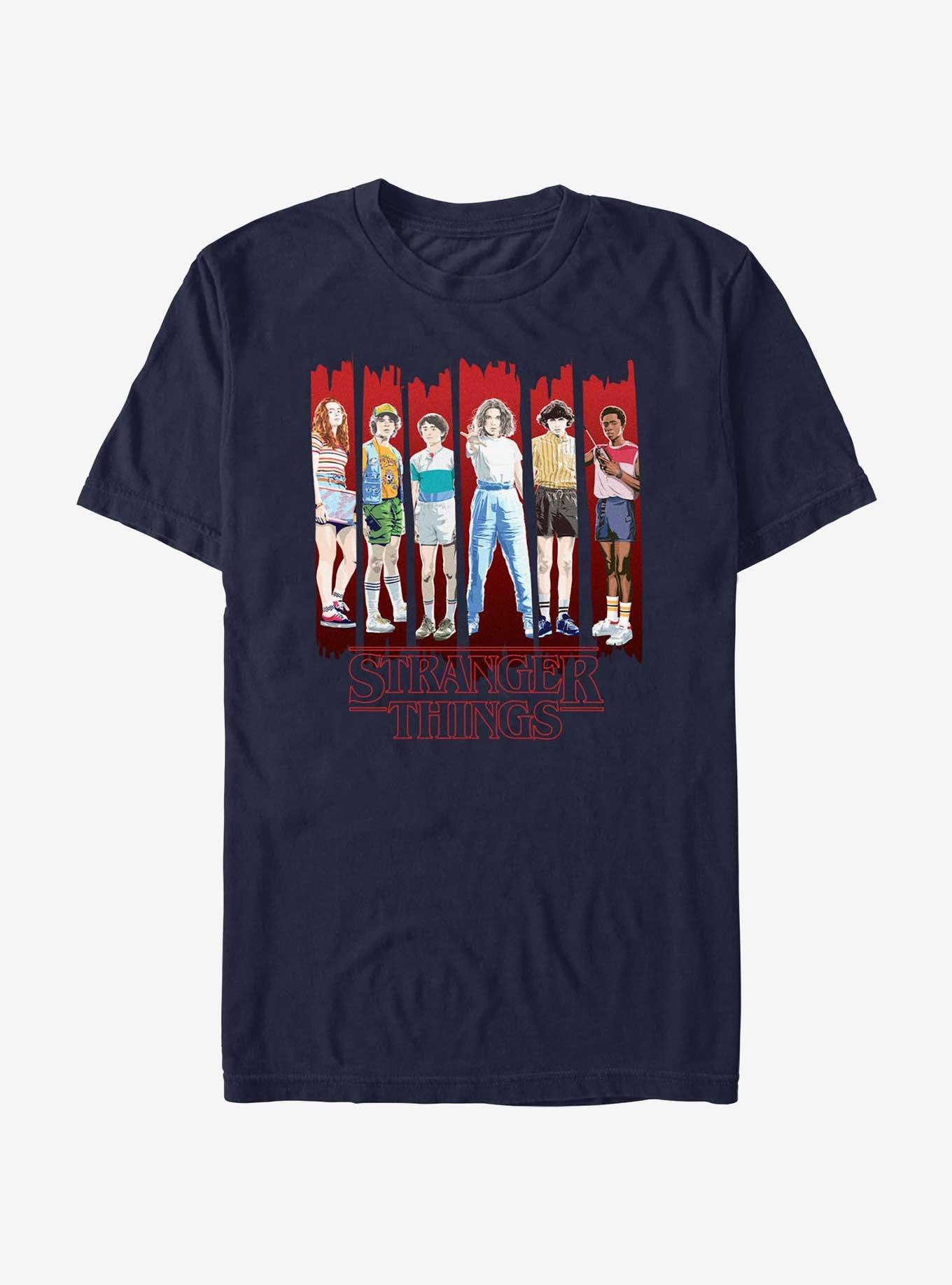 Stranger Things Hawkins Team Panels T-Shirt, NAVY, hi-res