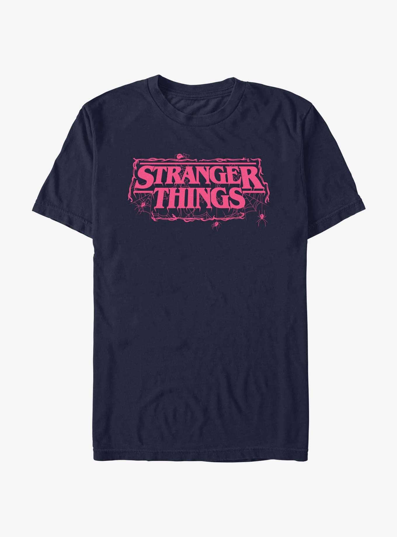 Stranger Things Webbed Logo T-Shirt, NAVY, hi-res