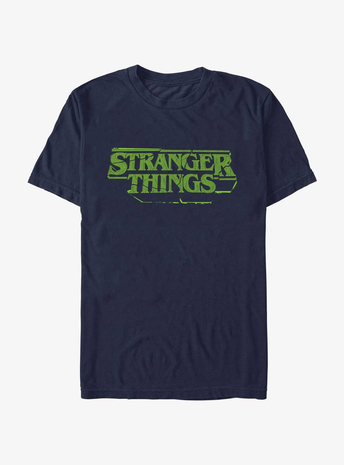 Stranger Things Destructive Logo T-Shirt, NAVY, hi-res