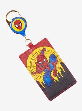 Loungefly Marvel Spider-Man Stained Glass Portrait Retractable Lanyard - BoxLunch Exclusive