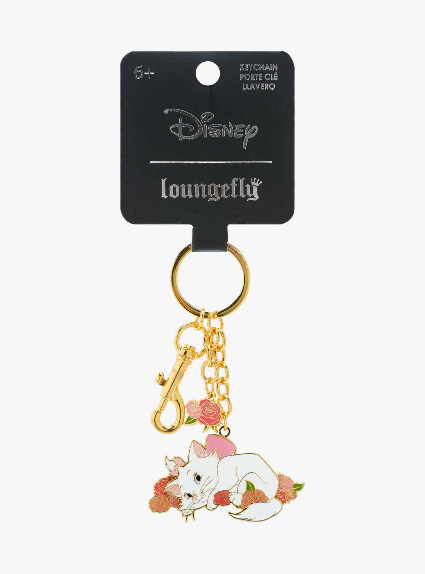 Loungefly Disney The Aristocats Marie Floral Multi-Charm Keychain - BoxLunch Exclusive, , hi-res