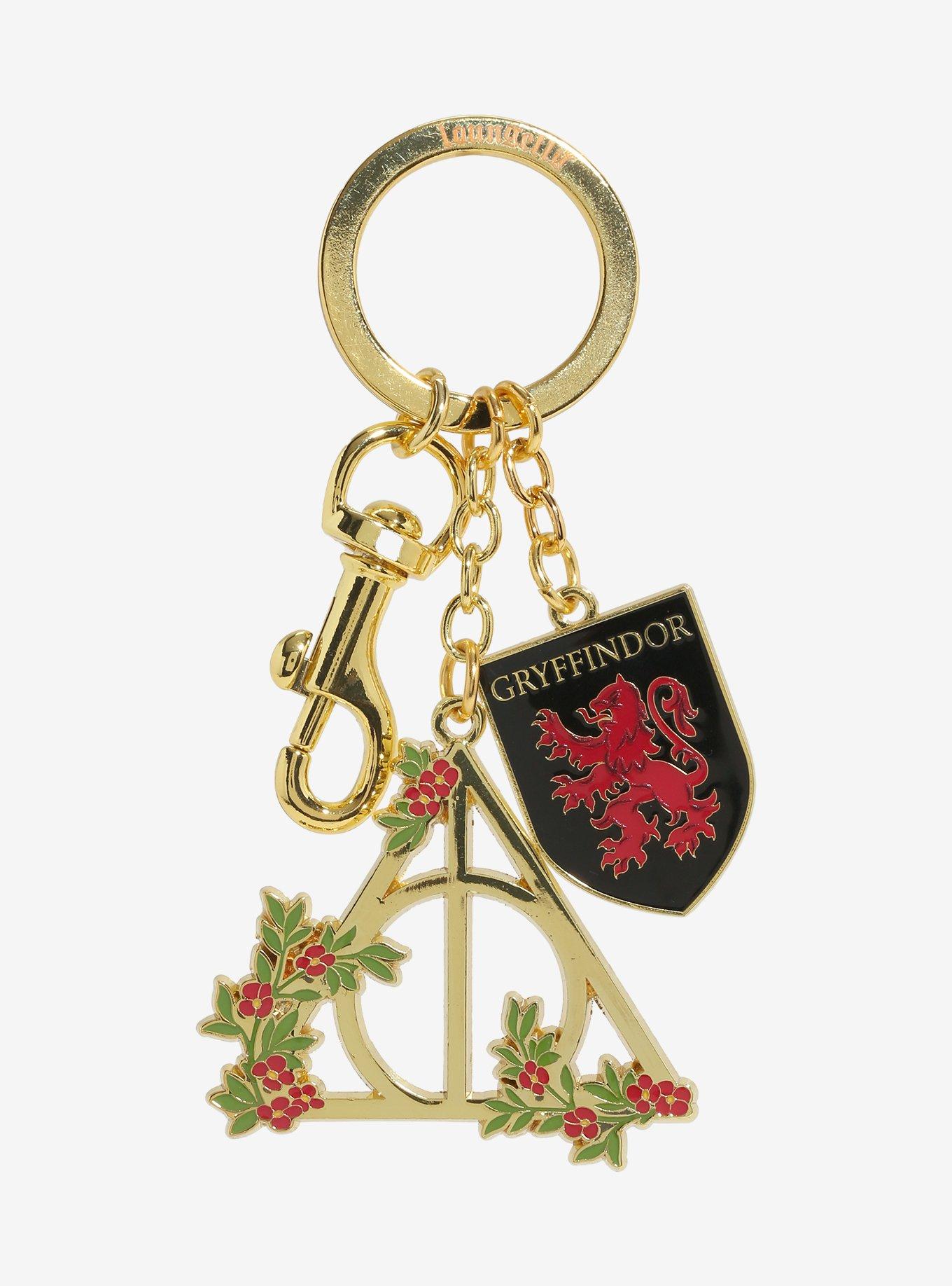 Loungefly Harry Potter Deathly Hallows Gryffindor Multi-Charm Keychain — BoxLunch Exclusive, , hi-res