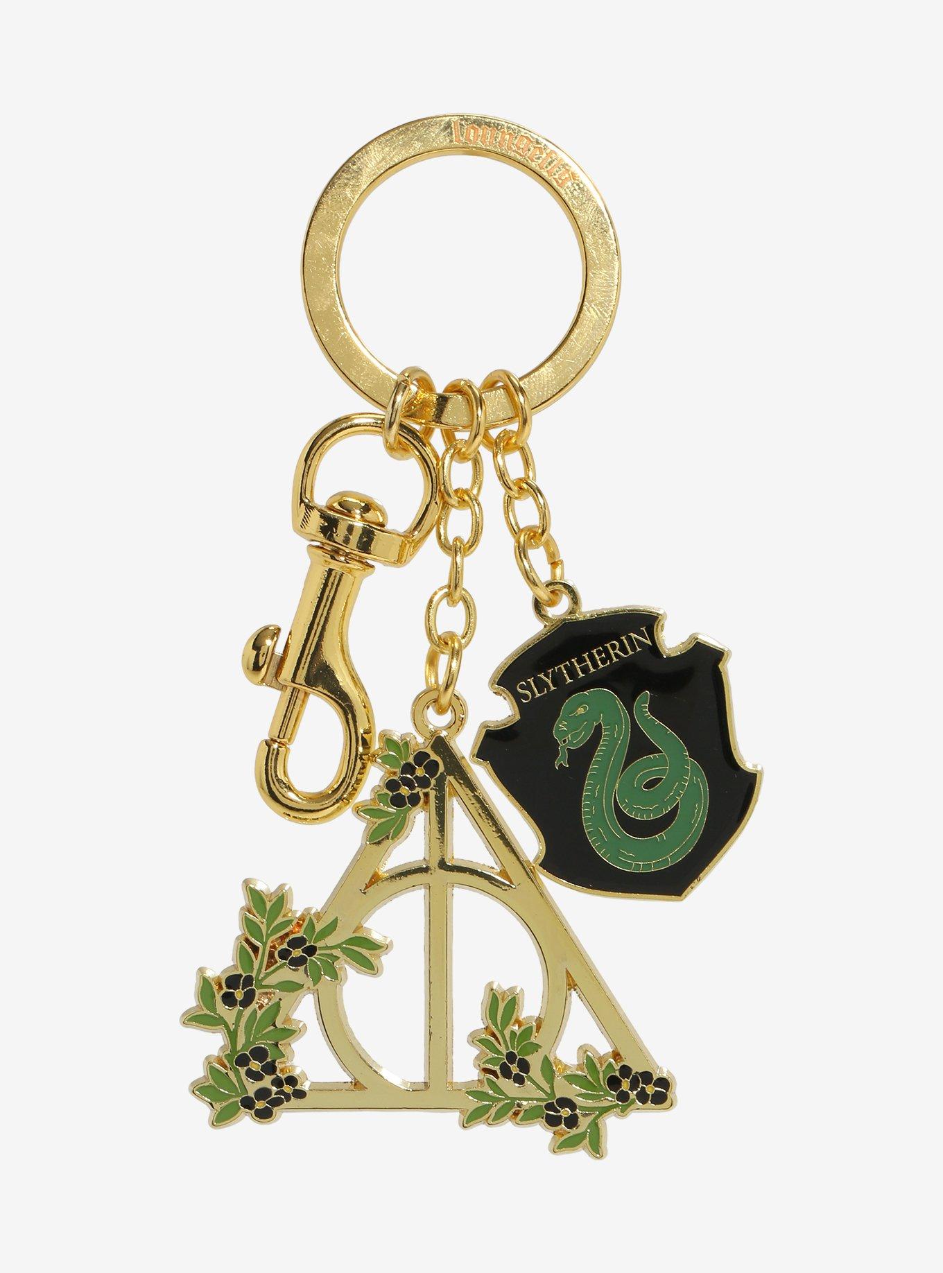 Loungefly Harry Potter Deathly Hallows Slytherin Multi-Charm Keychain — BoxLunch Exclusive, , hi-res