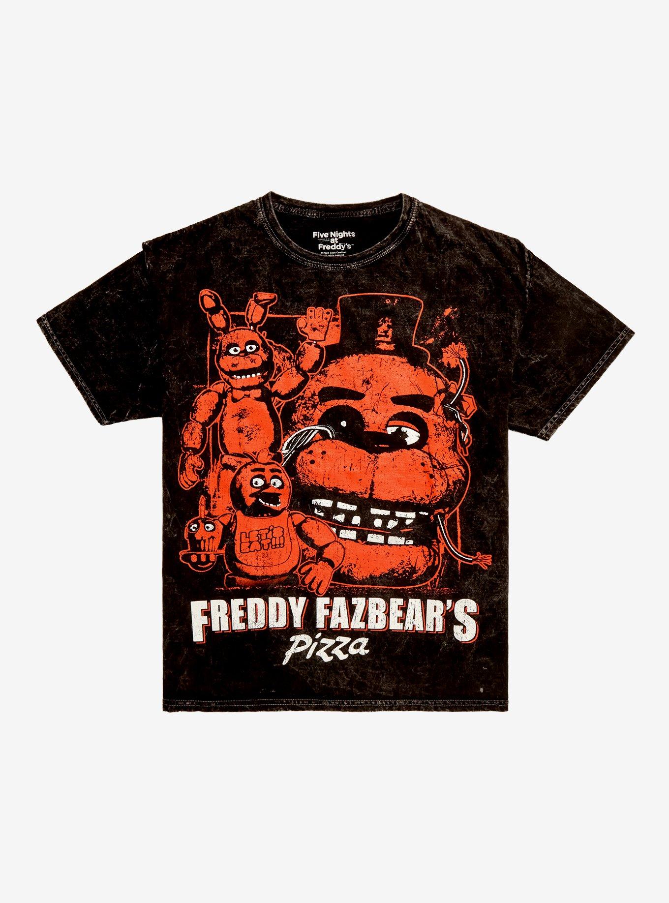 Five Nights At Freddy's Group Red Wash T-Shirt