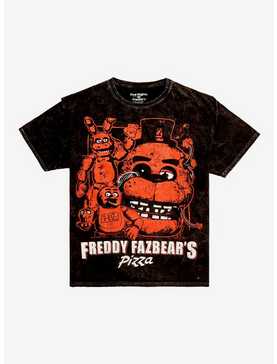 Five Nights At Freddy's Group Red Wash T-Shirt, , hi-res