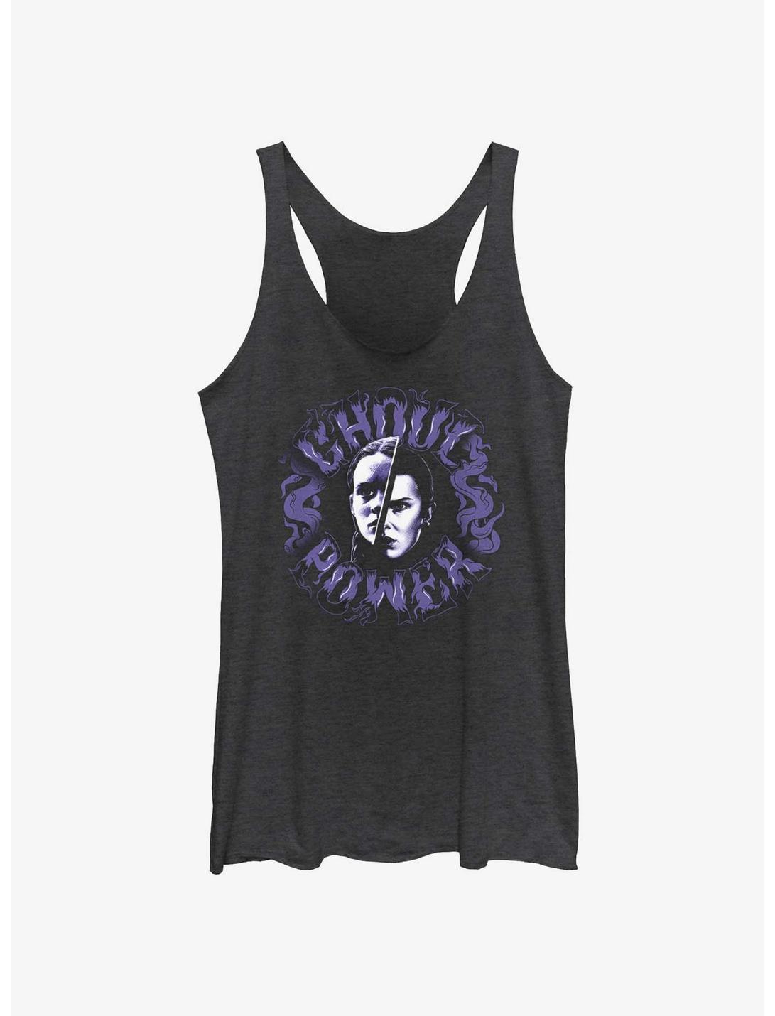 Stranger Things Max and Eleven Ghoul Power Womens Tank Top, BLK HTR, hi-res
