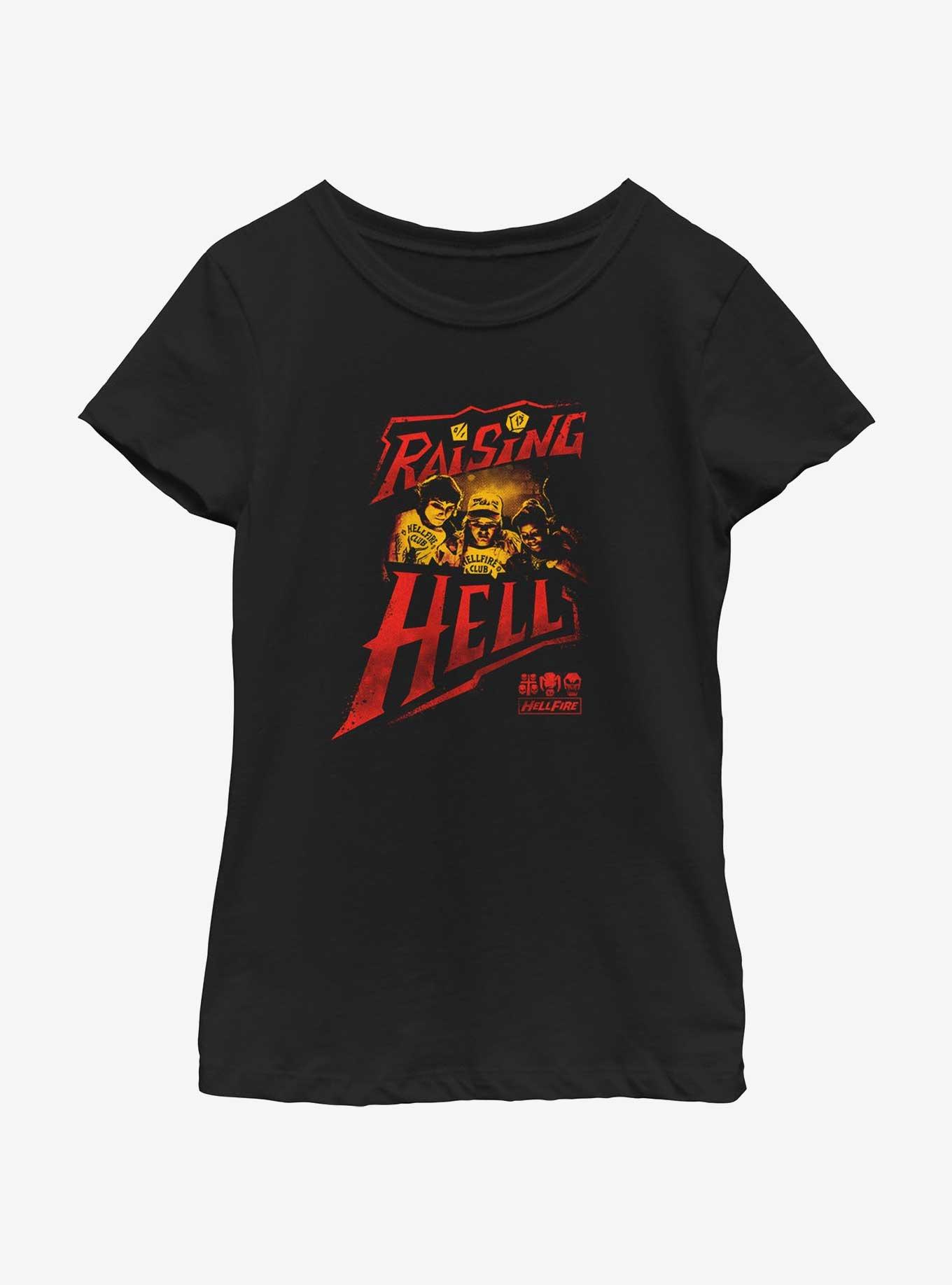 Stranger Things Raising Hell Youth Girls T-Shirt, BLACK, hi-res