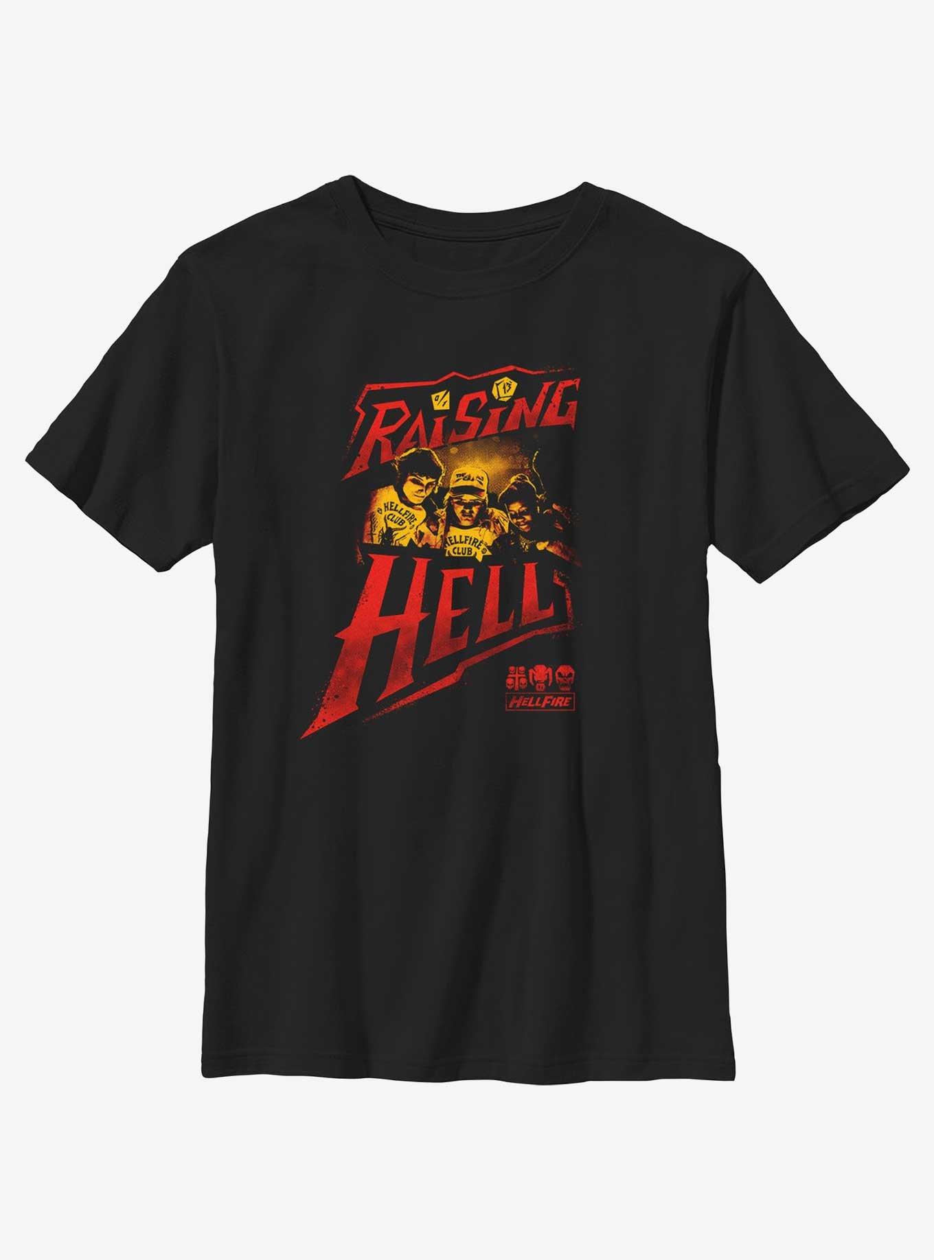 Stranger Things Raising Hell Youth T-Shirt, BLACK, hi-res