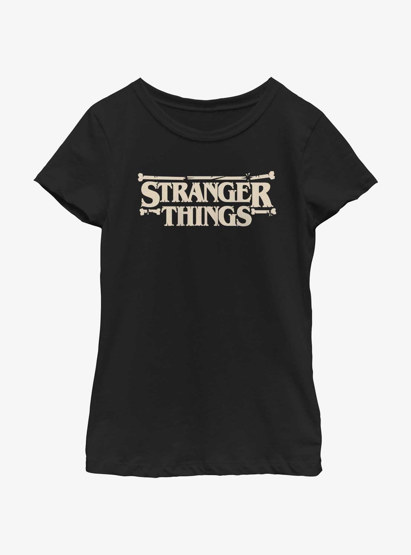 Stranger Things Boney Logo Youth Girls T-Shirt, BLACK, hi-res