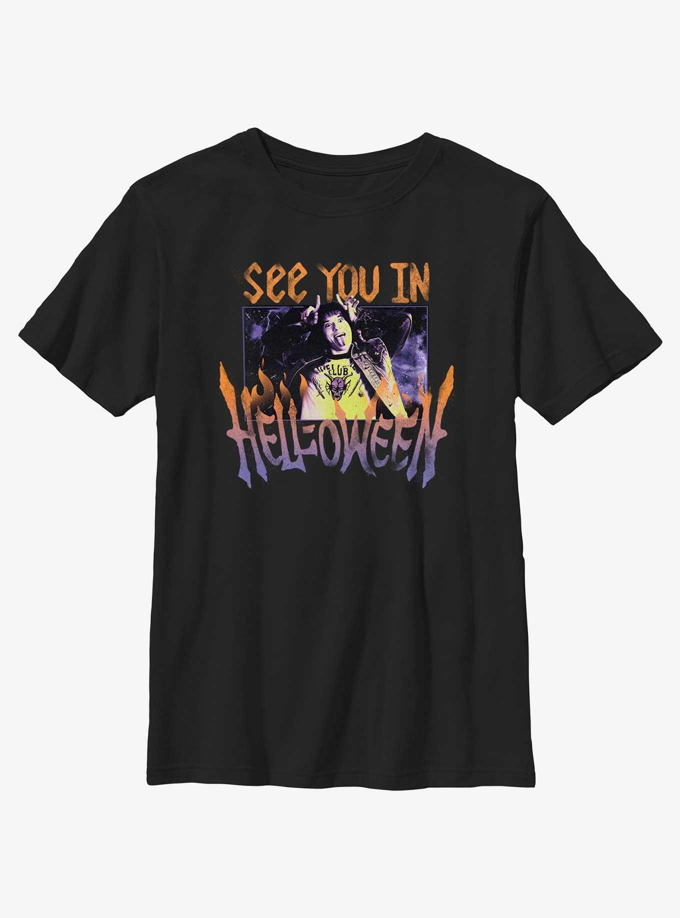 Stranger Things Eddie Munson See You In Helloween Youth T-Shirt, BLACK, hi-res