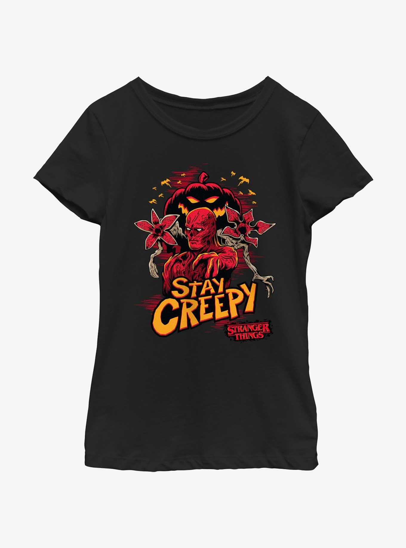 Stranger Things Vecna Stay Creepy Youth Girls T-Shirt, BLACK, hi-res