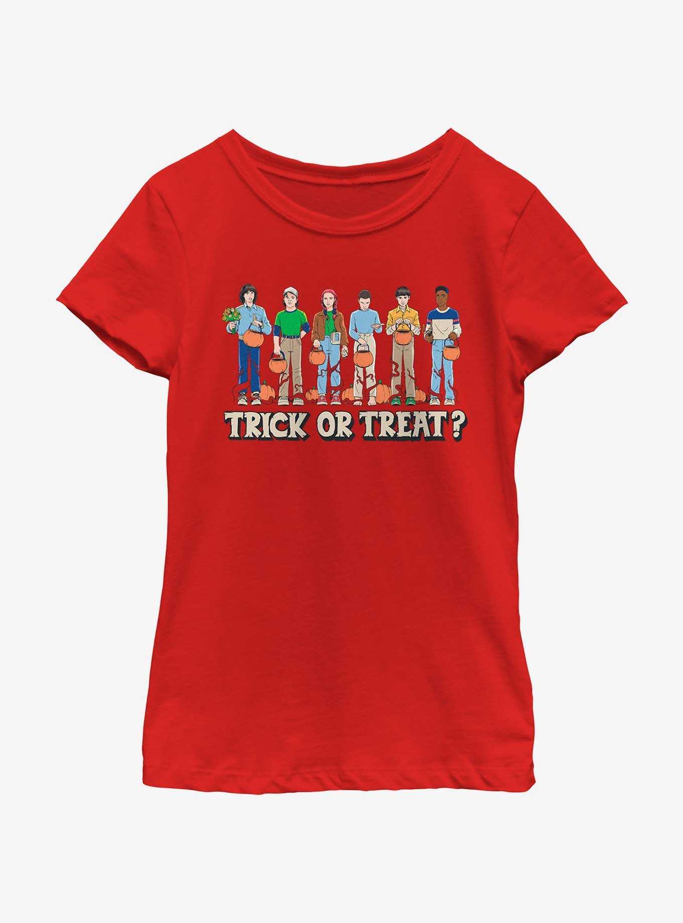 Stranger Things Trick Or Treat Crew Youth Girls T-Shirt, , hi-res