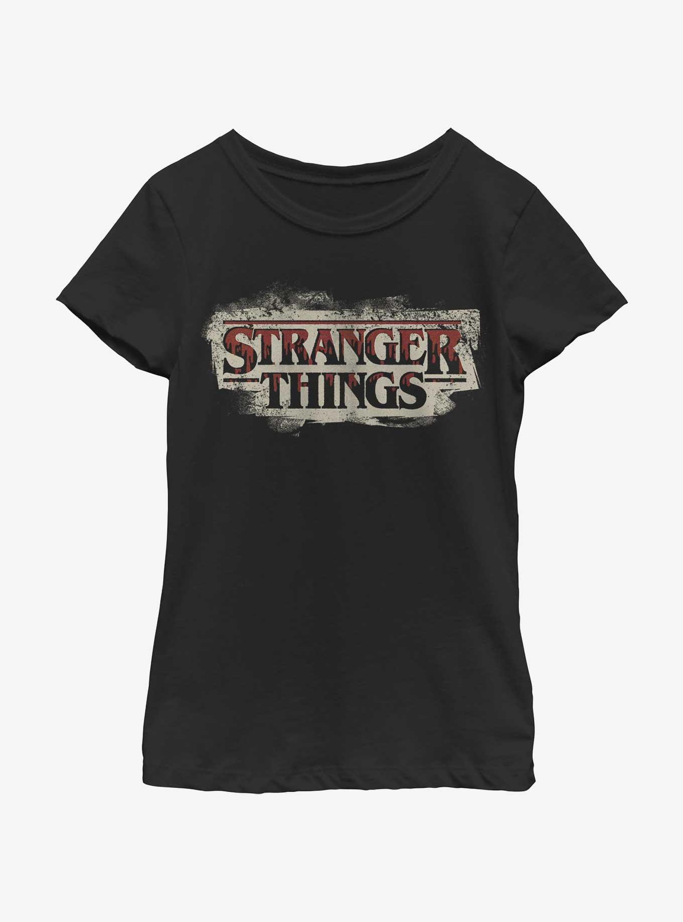 Stranger Things Drippy Blood Logo Youth Girls T-Shirt, , hi-res