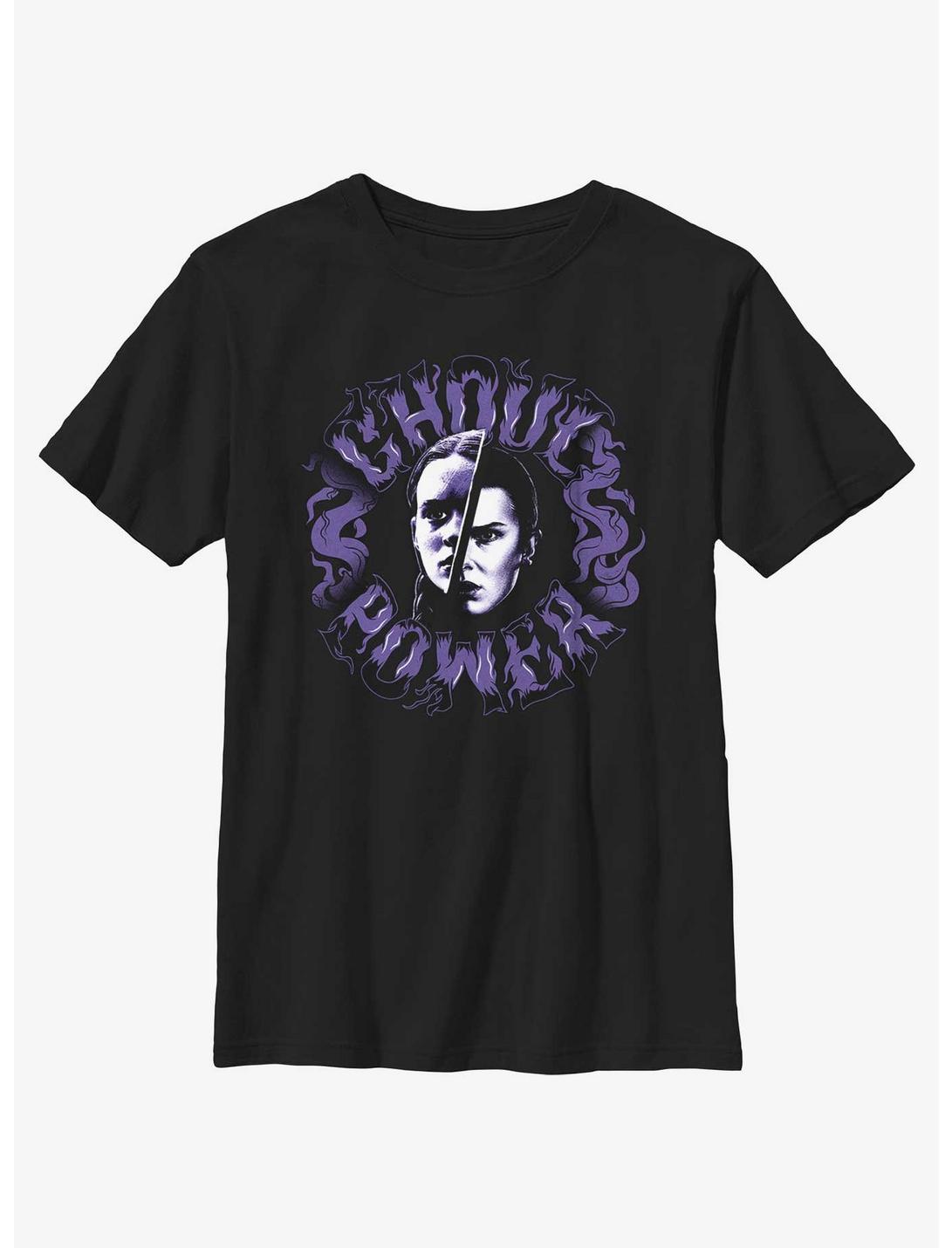 Stranger Things Max and Eleven Ghoul Power Youth T-Shirt, BLACK, hi-res