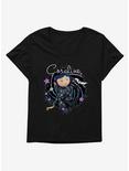 Coraline The Cat Swirl And Stars Womens T-Shirt Plus Size, BLACK, hi-res