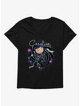 Coraline The Cat Swirl And Stars Womens T-Shirt Plus Size, , hi-res