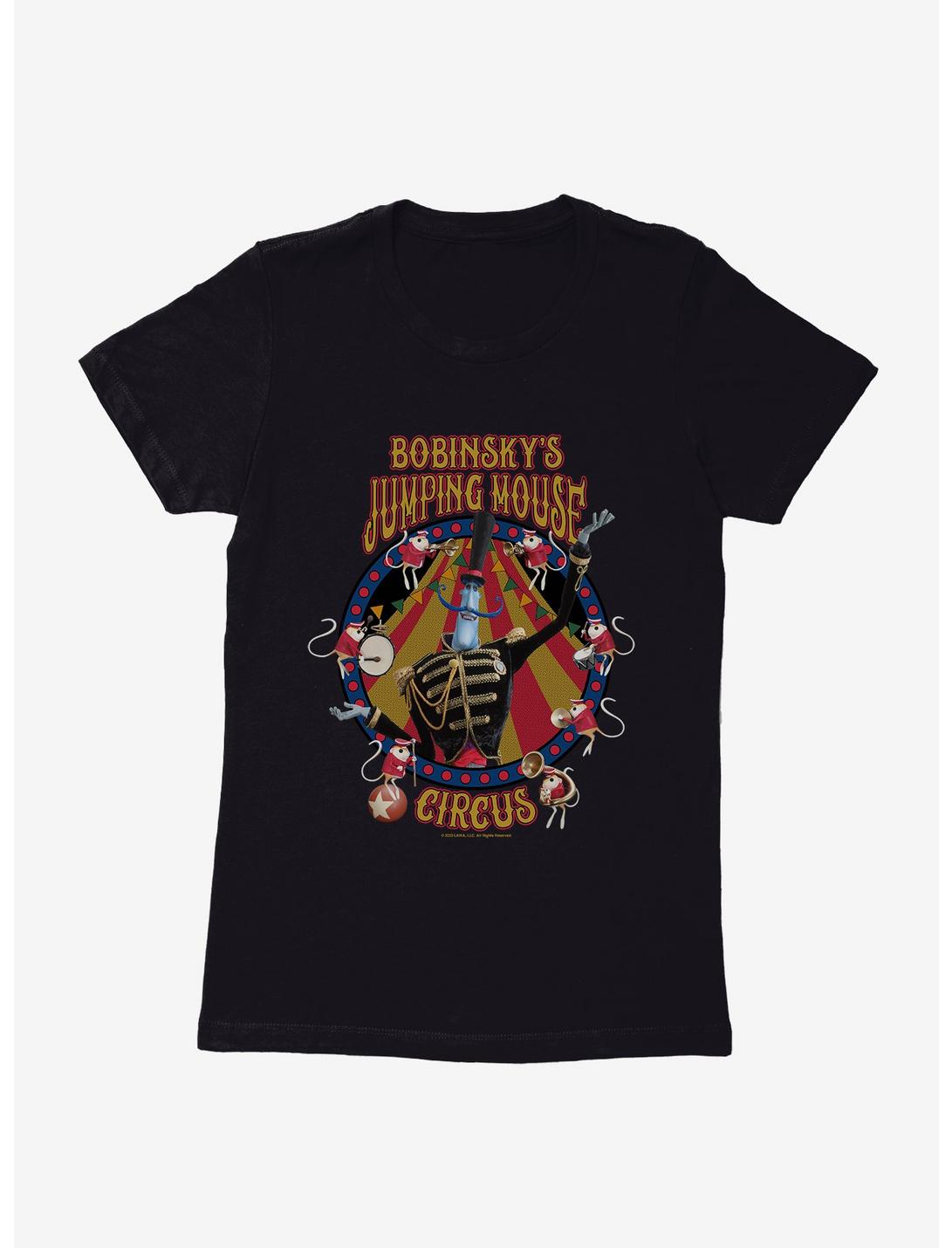 Coraline Bobinsky's Jumping Mouse Circus Womens T-Shirt, BLACK, hi-res