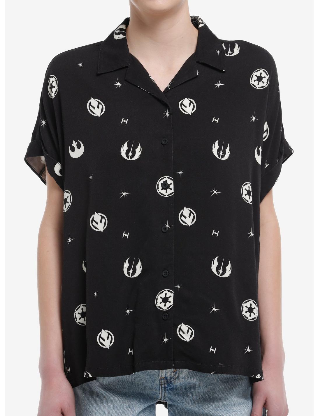 Her Universe Star Wars Icons Dolman Woven Button-Up Her Universe Exclusive, MULTI, hi-res