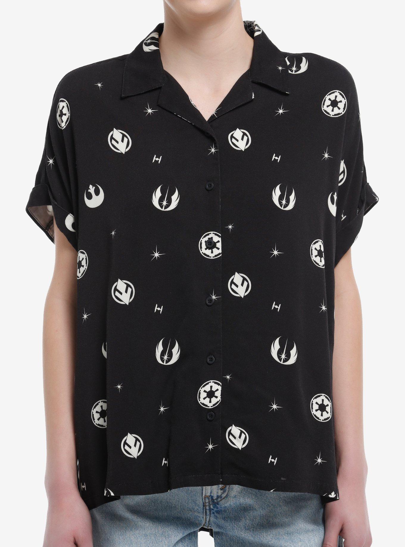Her Universe Star Wars Icons Dolman Woven Button-Up Her Universe Exclusive, MULTI, hi-res