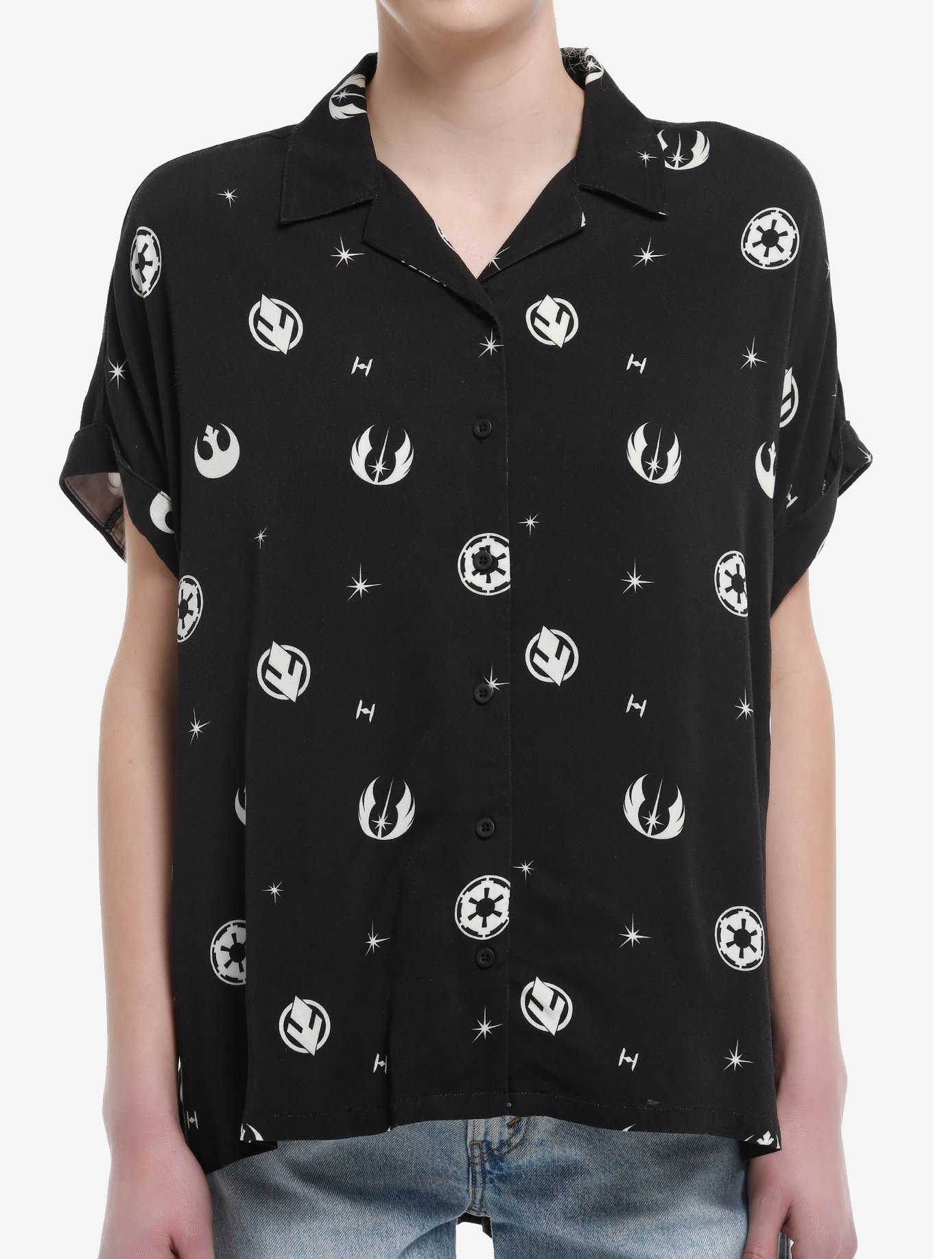 Her Universe Star Wars Icons Dolman Woven Button-Up Her Universe Exclusive, , hi-res