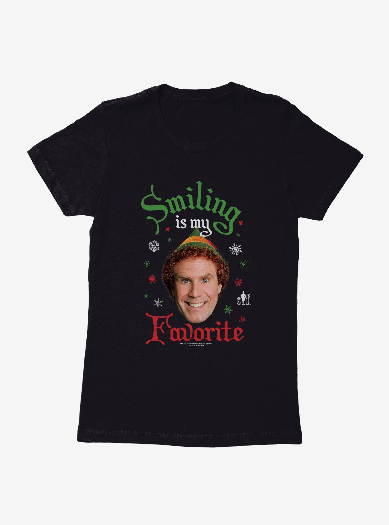 Elf Smiling Is My Favorite Womens T-Shirt, , hi-res