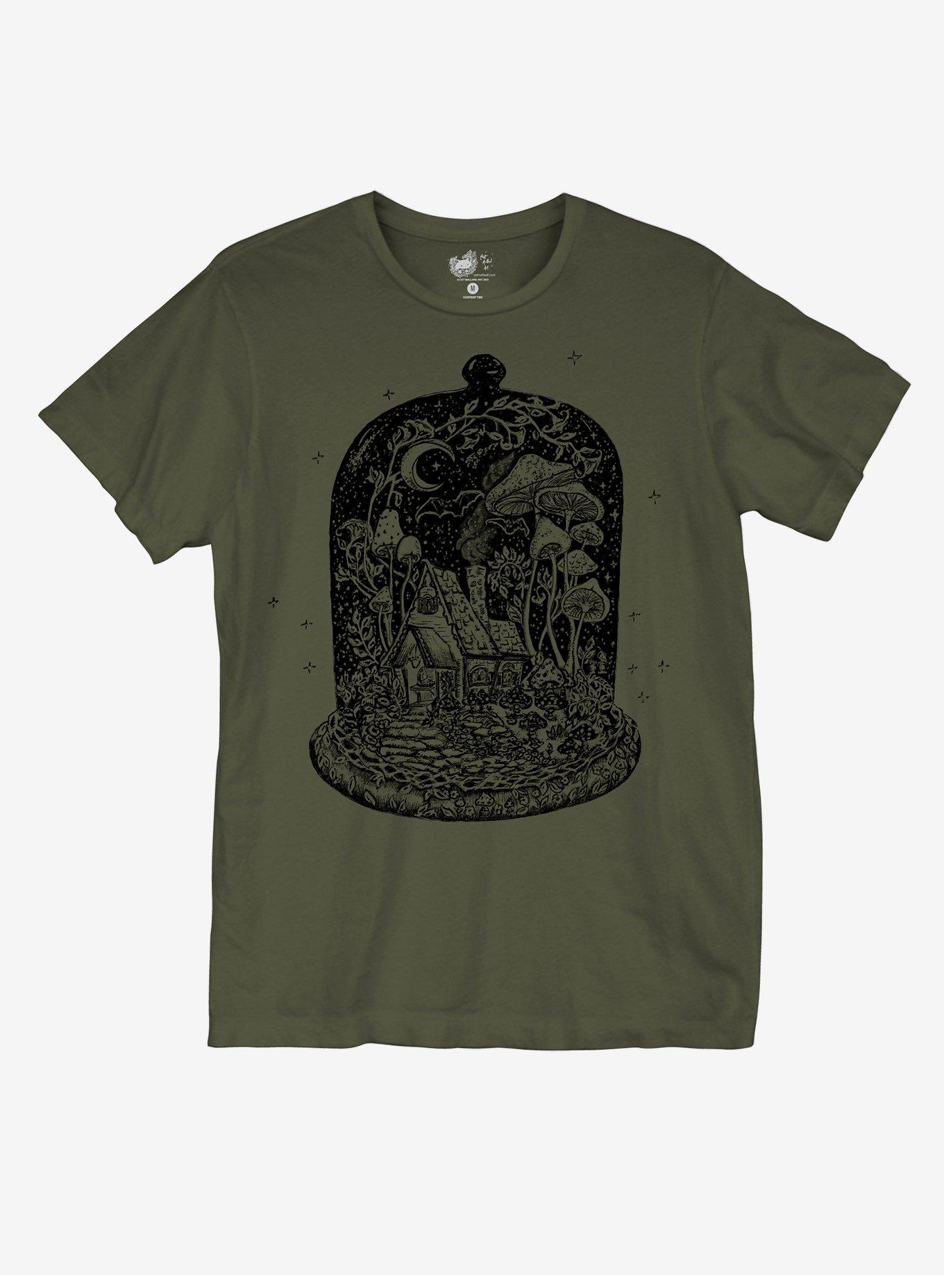 Dark Cottage Terrarium Boyfriend Fit Girls T-Shirt By Cat Mallard, MULTI, hi-res