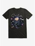 Coraline The Cat Swirl And Stars T-Shirt, BLACK, hi-res