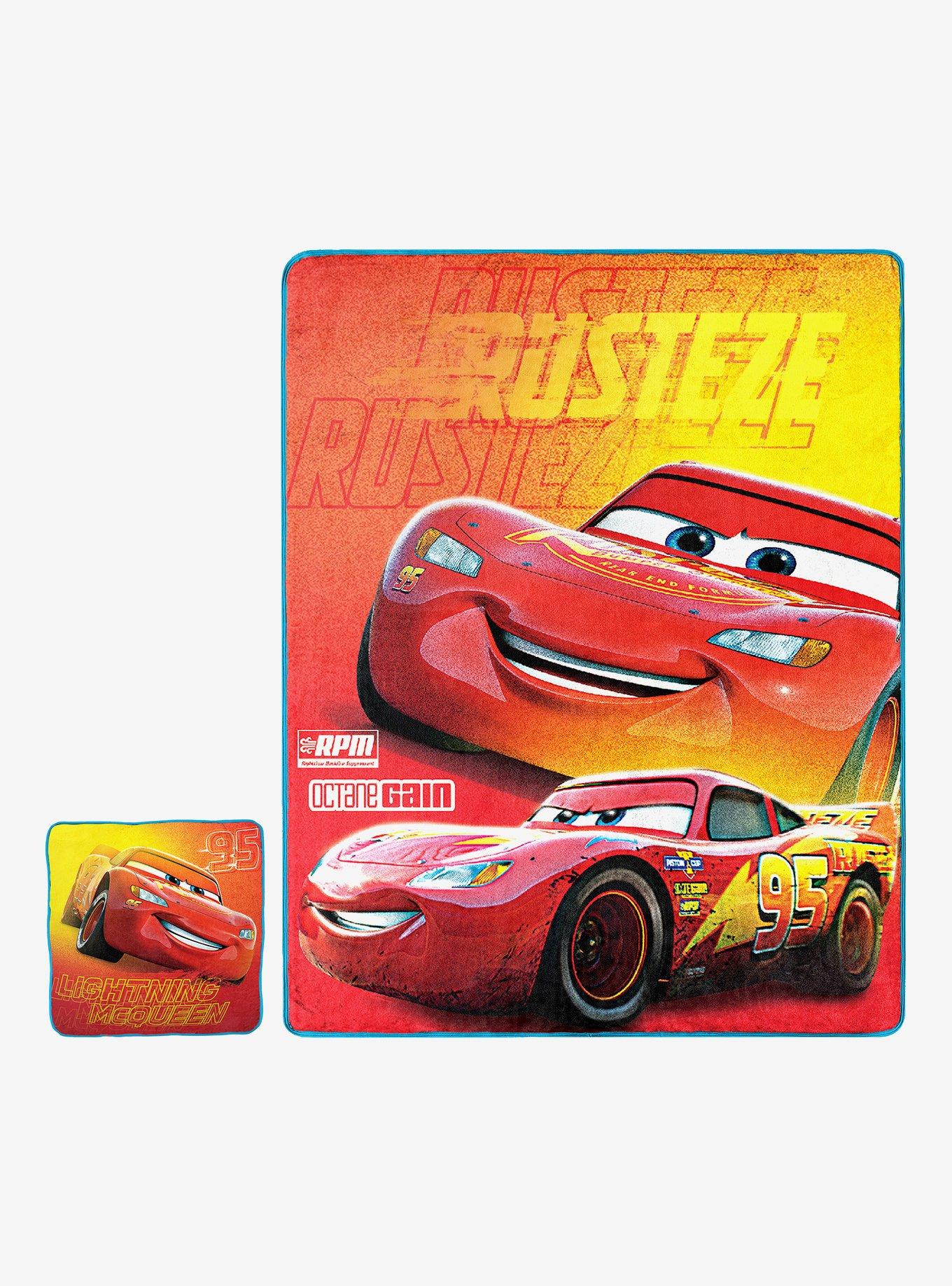 Disney Pixar Cars Rusteze Lightning Silk Touch Throw With Cloud Pillow, , hi-res