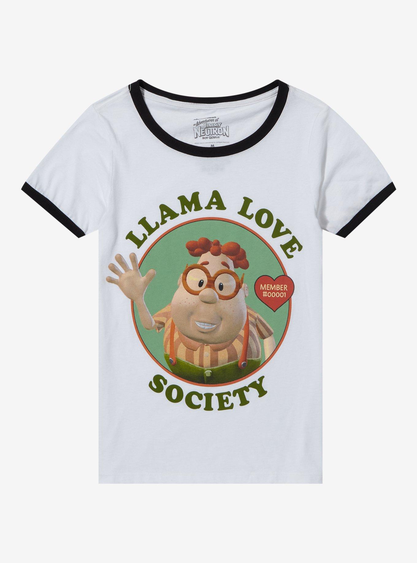 Jimmy Neutron Carl Llama Society Girls Ringer T-Shirt, MULTI, hi-res