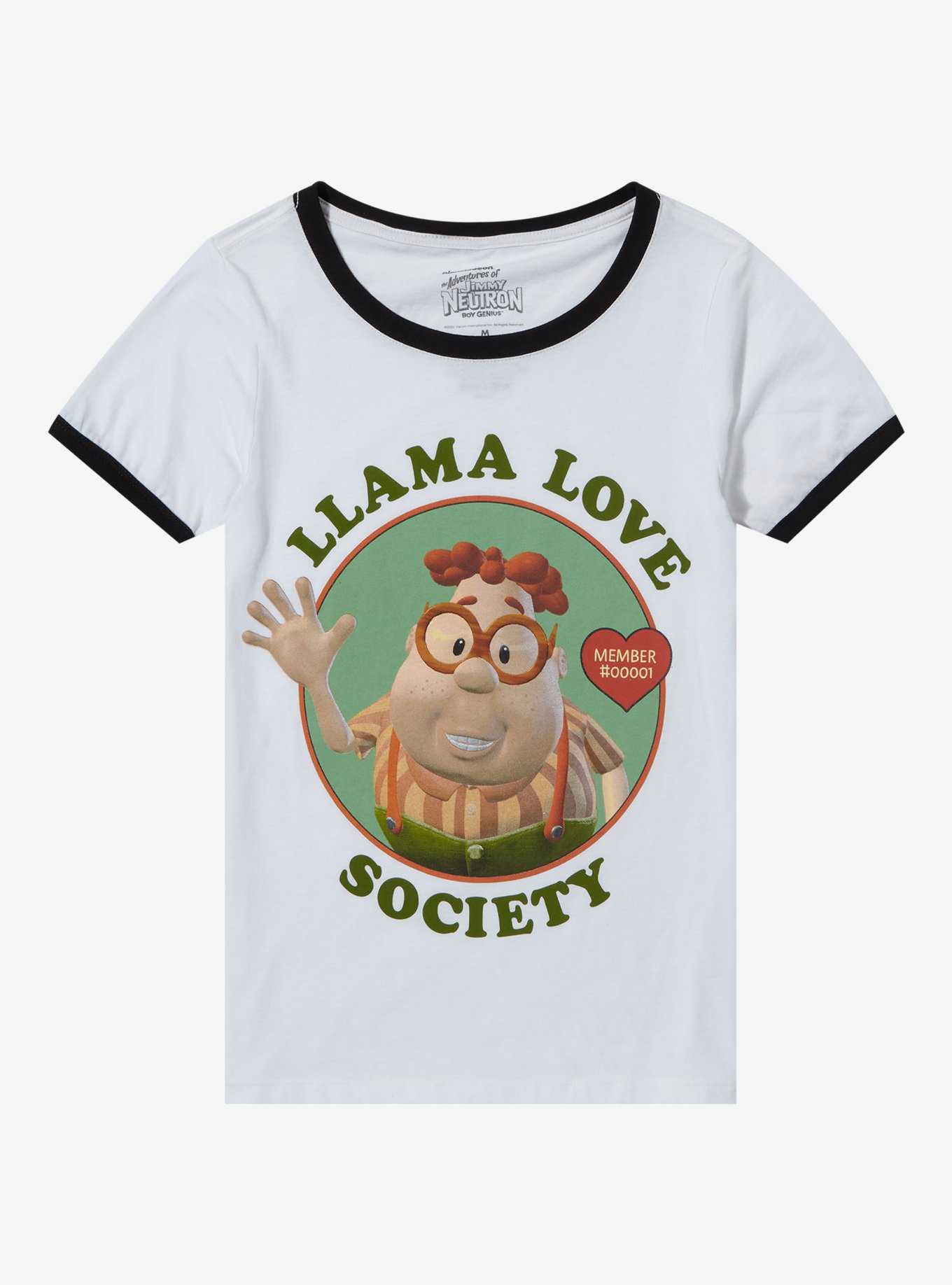 Jimmy Neutron Carl Llama Society Girls Ringer T-Shirt, , hi-res